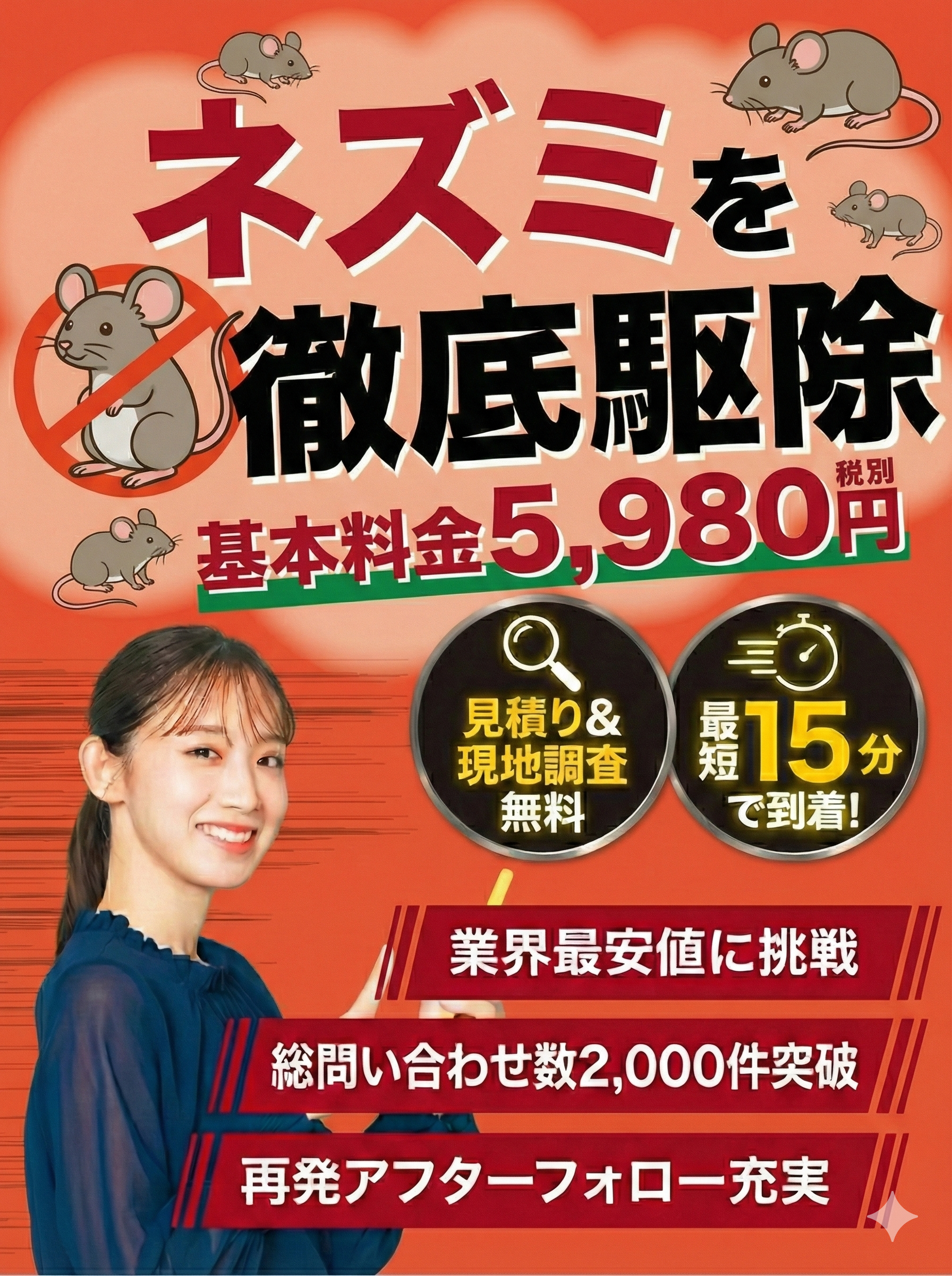 国立市 ネズミ駆除 最短20分到着